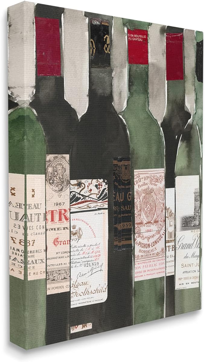Stupell Industries Vintage Style Green Labeled Liquor Wine Bottles, Design by Samuel Dixon