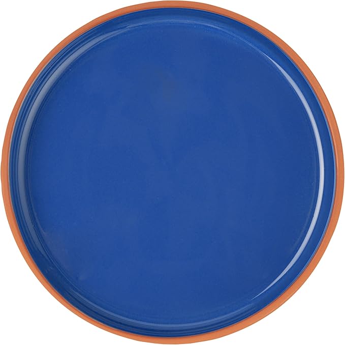Restaurantware-Terra Tek 34 Ounce Terracotta Cazuelas, 2 Blue Glazed Clay Pots For Cooking - Oven-Ready, Microwavable, Terracotta Serving Pots, Dishwashable, For Cooking And Serving