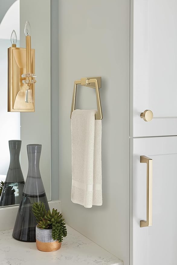 Amerock BH36002BBZ | Golden Champagne Towel Bar | 6-13/16 in (173 mm) Length Towel Holder | Blackrock | Hand Towel Holder for Bathroom Wall | Small Kitchen Towel Holder | Bath Accessories