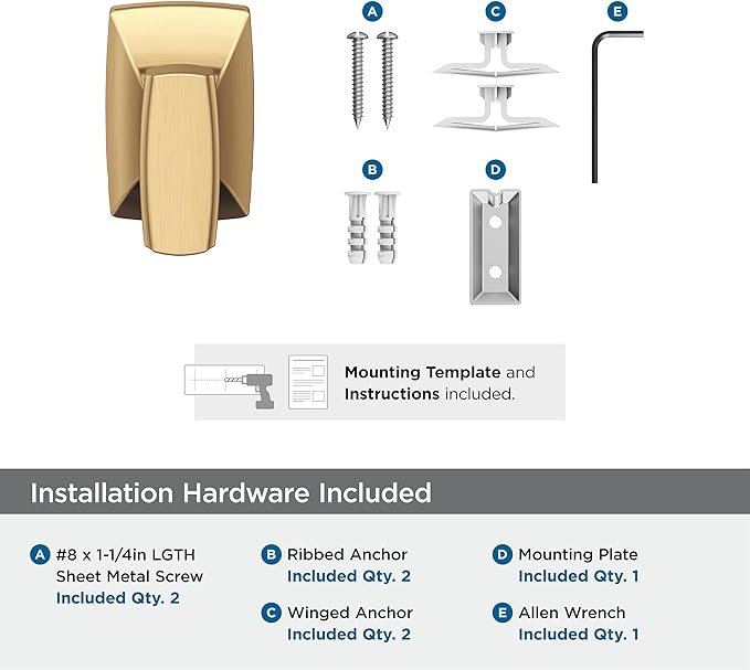 Amerock BH36010CZ | Champagne Bronze Single Robe Hook | 2-5/8 in. (67 mm) Length Towel Holder | Highland Ridge | Towel Hook for Bathroom | Bathroom Hardware | Bath Accessories