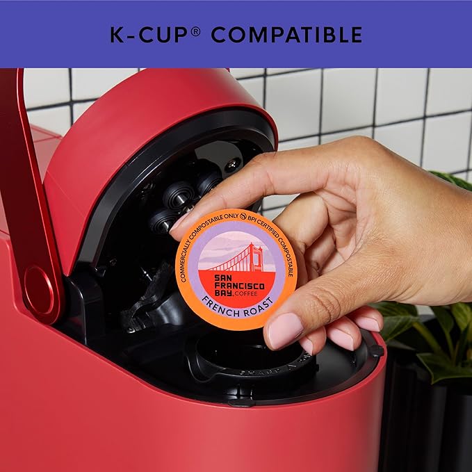 San Francisco Bay K-Cup Coffee Pods Dark Roast Variety Pack (40 ct), Includes Fog Chaser, Espresso Roast, French Roast, & Extra Dark Italian, Commercially Compostable Single-Serve Coffee Pods