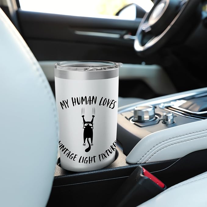 My Human Loves Vintage Light Fixtures - Cat Parent Hobby Stainless Steel Insulated Tumbler