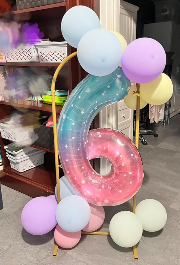 40 Inch Numbers Balloon, Happy Birthday Balloon for 3th Girls Boys Babies, Number Balloons for 3, 13, 23, 30 Singles Wedding Anniversaries Party, Blue and Pink