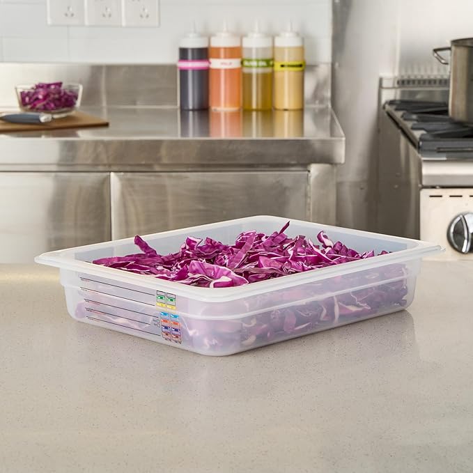 Restaurantware Food Storage Container 10 Pack of 12.7 x 10.3 x 2.5 Inches Plastic Stackable Storage Box White Reusable Label Container Dishwasher Safe For Restaurants And Kitchens
