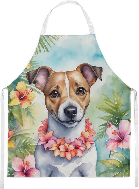 Caroline's Treasures Jack Russell Terrier Luau Apron Cooking Kitchen Server Baking Crafts Gardening for Adult Women Men, Unisex, Large, Multicolor