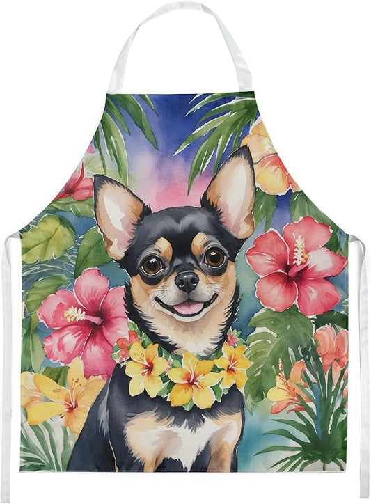 Caroline's Treasures Chihuahua Luau Apron Cooking Kitchen Server Baking Crafts Gardening for Adult Women Men, Unisex, Large, Multicolor