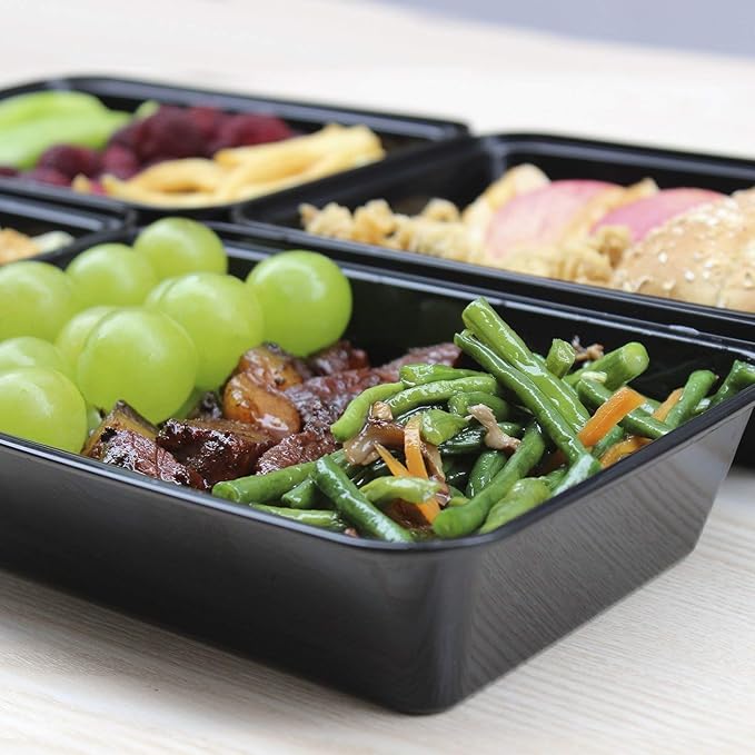 Enther Meal Prep Containers Single Lids Food Storage Bento BPA Free | Stackable | Reusable Lunch Boxes, Microwave/Dishwasher/Freezer Safe Portion Control (28 oz), 12 Pack 1 Compartment