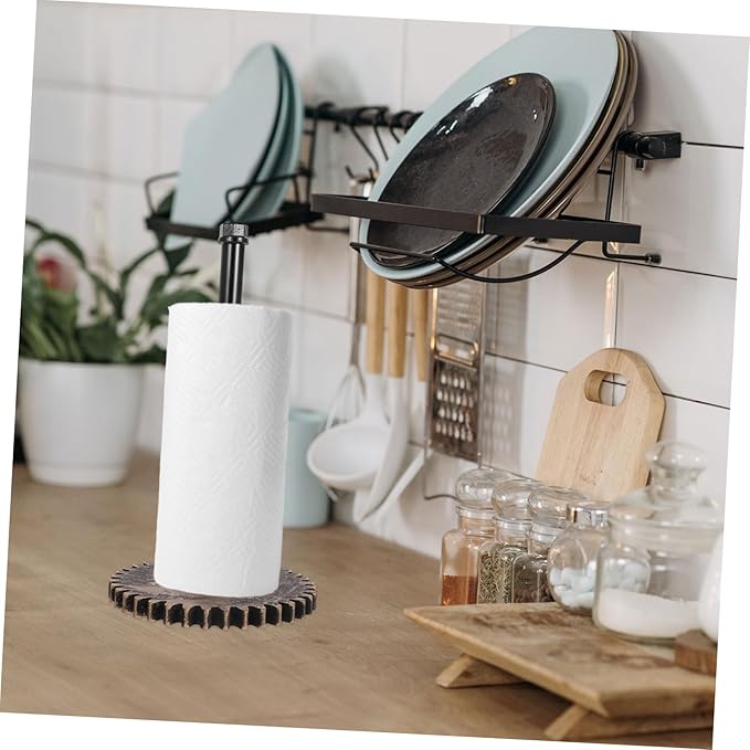 NUOBESTY Rustic Industrial Pipe Paper Towel Holder Vintage Design for Kitchen and Bathroom Heavy Duty Tissue Holder Unique Water Pipe Shape Versatile for Home Use