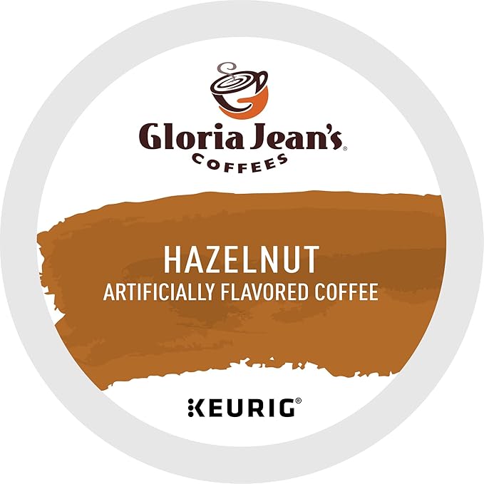 Gloria Jean's Hazelnut Keurig Single-Serve K-Cup Pods, Medium Roast Coffee, 60 Count (6 Packs of 10)