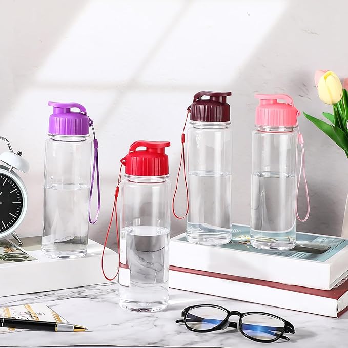 Mifoci 20 Pieces Water Bottle Bulk 17 oz Plastic Water Bottles Bulk Gym Sports Adults Reusable Large Bottles with Leak Proof Flip Top for Party Outdoor (Vibrant Color)