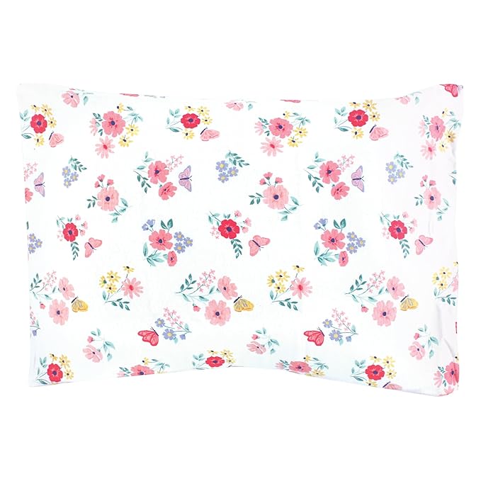 Hudson Baby Unisex Baby Cotton Toddler Pillow Case, Butterfly Floral, One Size