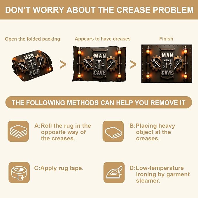 8x10 Area Rugs for Bedroom Boho Washable Man Cave Rug for Living Room Industrial Steampunk Man Cave Sign Tools Gears Soft Rubber Backed Non-Slip Large Carpets for Boys