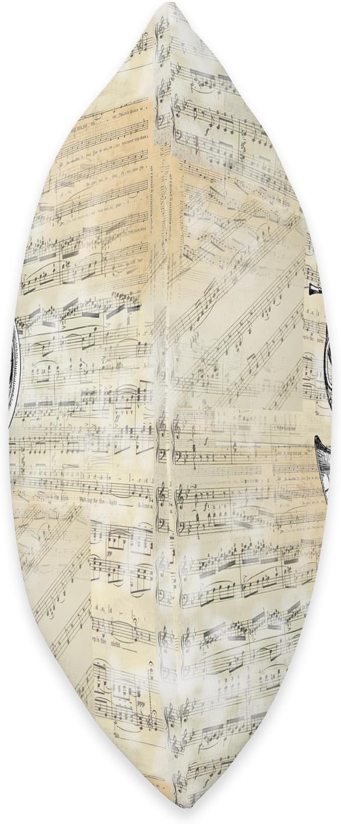 Vintage French Horn Sheet Music Throw Pillow