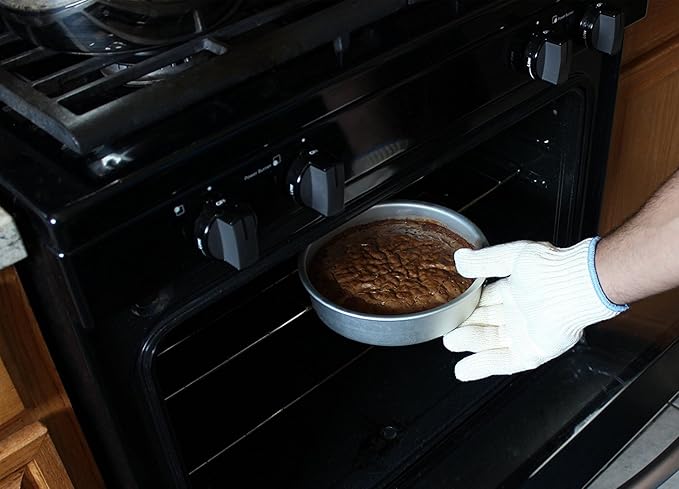 Heat Resistant Oven Gloves - Grilling Cooking Gloves - Extreme Heat Resistant - Long and Thick Protection Gloves for Grilling, Cooking, Baking, Fireplace, Barbecue, Stove, Camping (One Pair)