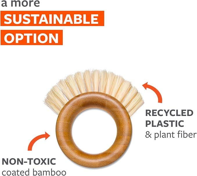 Full Circle The Ring - Bamboo Vegetable and Fruit Cleaning Brush - A Versatile Food Scrubber for Potatoes, Mushrooms, and Veggies