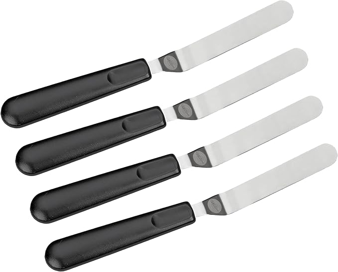 Wilton, 9 inch, Black 409-7712 Angled Spatula, 9" (Pack of 4)