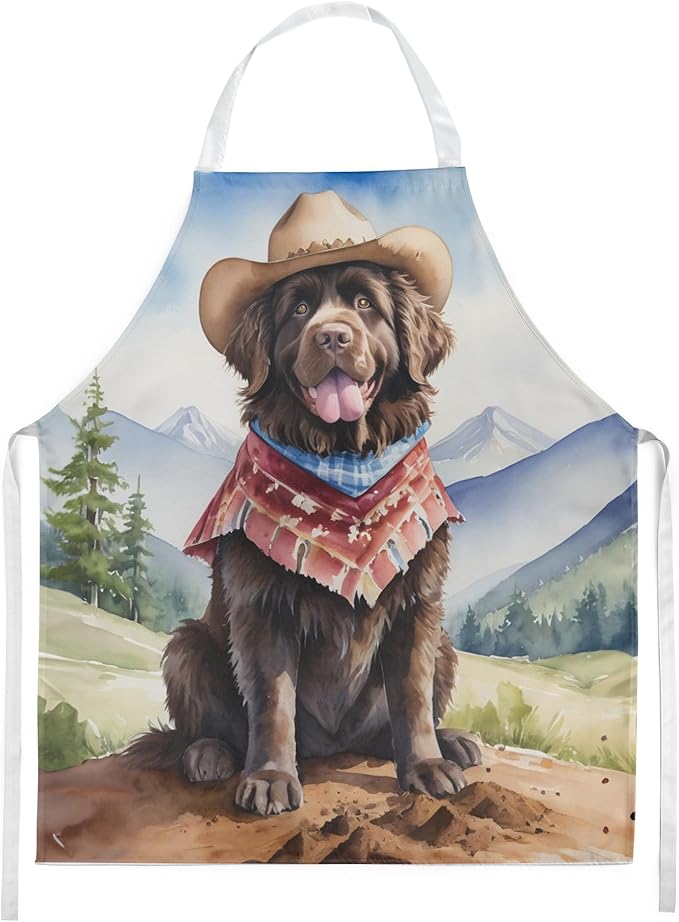 Caroline's Treasures Newfoundland Cowboy Welcome Apron Cooking Kitchen Server Baking Crafts Gardening for Adult Women Men, Unisex, Large, Multicolor