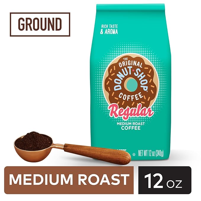 The Original Donut Shop Coffee, Regular, Medium Roast, Ground Coffee, 12 oz Bag (Pack of 2)