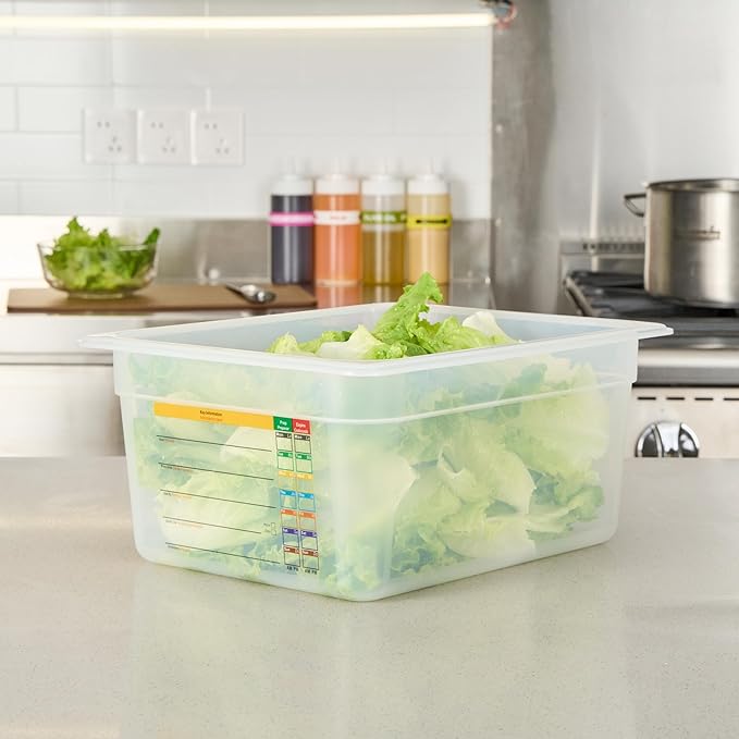 Restaurantware Food Storage Container 10 Pack of 12.7 x 10.3 x 3.9 Inches Plastic Stackable Storage Box White Reusable Label Container Dishwasher Safe For Restaurants And Kitchens