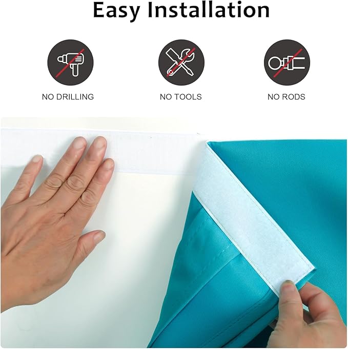 WdFour Classroom Door Window Cover,Blackout Shades for Classroom Windows and Doors，Privacy,Room Darkening Design Blocks Views, Classroom Window Cover Lockdown. 12W x 30L Inches, 1 Panel, Teal Blue.