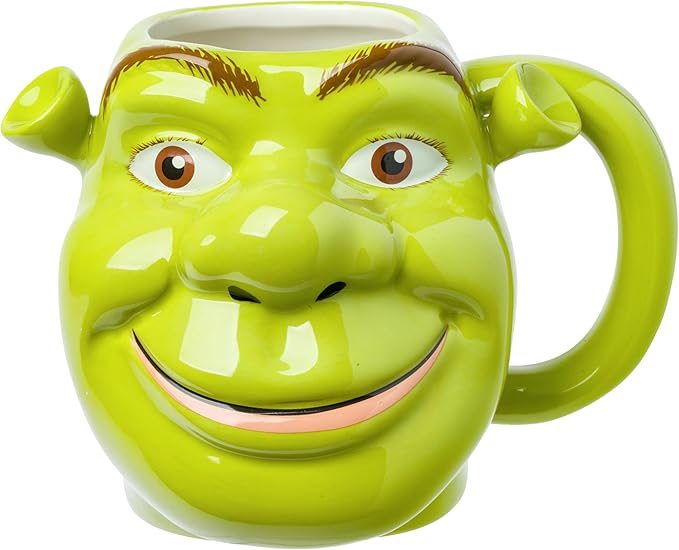 Silver Buffalo Shrek 3D Sculpted Ceramic Mug, 20 Ounces