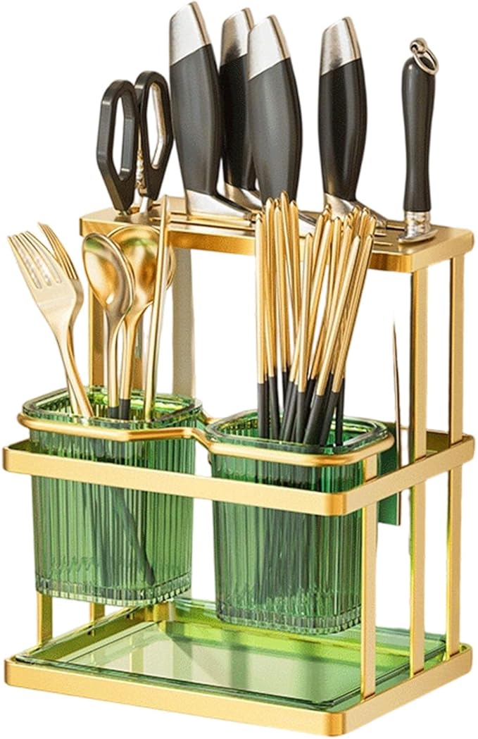 Wall Mounted Kitchen Storage Organizers Featuring Spoon Holder Chopstick Case and Cutting Board Rack for Space Saving