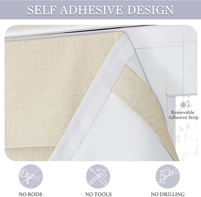 RYB HOME Door Panel Curtain, 8x36 inch, Beige, Blackout, Classroom Door, 1 Panel