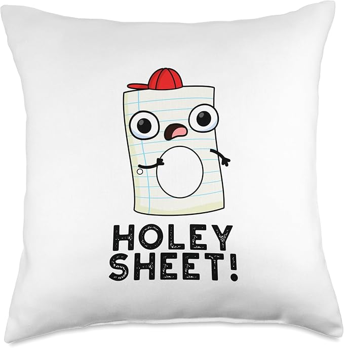Holy Sheet Funny Paper Pun Throw Pillow