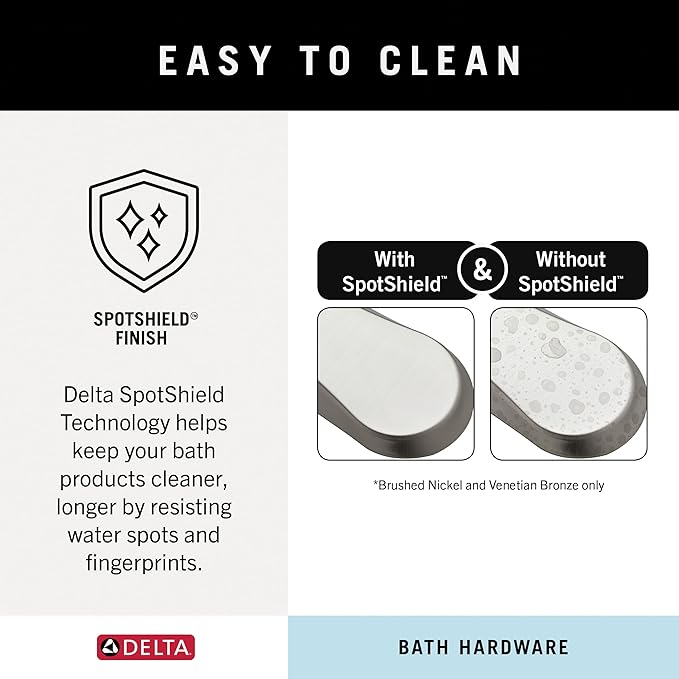 Delta Nicoli (1-Pack) Toilet Paper Holder SpotShield Brushed Nickel Tissue Roll Holder for Bathroom Organization and Storage Pivoting Toilet Tissue Holder Wall Bathroom Accessories NIC50-DN