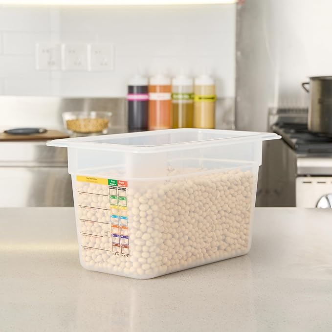 Restaurantware Food Storage Container 10 Pack of 10.3 x 6.2 x 5.9 Inches Plastic Stackable Storage Box White Reusable Label Container Dishwasher Safe For Restaurants And Kitchens