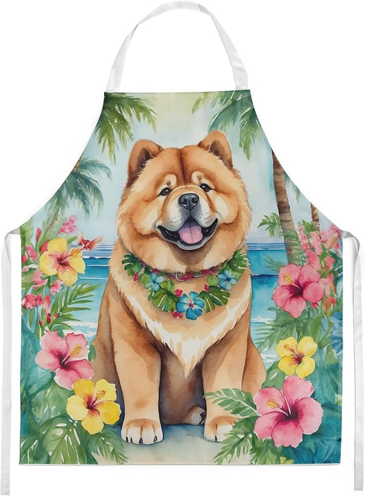 Caroline's Treasures Chow Chow Luau Apron Cooking Kitchen Server Baking Crafts Gardening for Adult Women Men, Unisex, Large, Multicolor