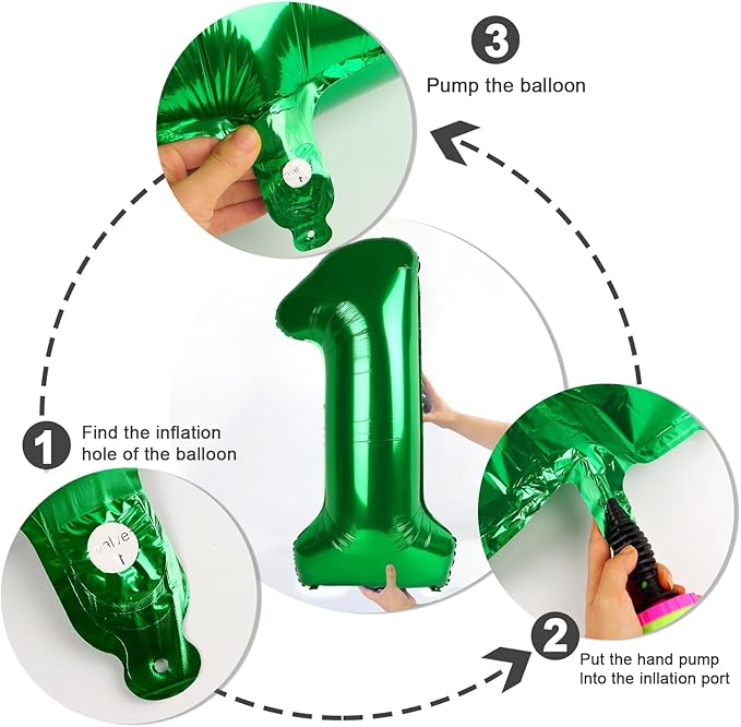 Balloon 14 Numbers, Large 14th Dark Green Birthday Decorations for 1 4 14 41, 40 Inch Foil Balloon for Wedding Engagement Photo Shoot Memorial Day's Supplies
