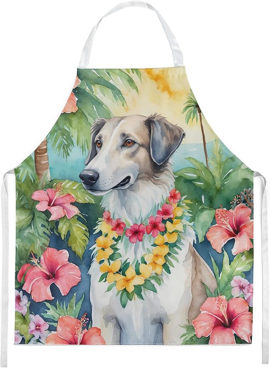 Caroline's Treasures Borzoi Luau Apron Cooking Kitchen Server Baking Crafts Gardening for Adult Women Men, Unisex, Large, Multicolor