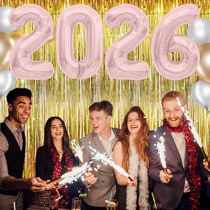 2026 Balloons, 2026 Foil Number Balloons, 40 inch 2026 Balloons New Year, Large Rose Gold 2026 Mylar Balloons for 2026 New Years Eve Party Supplies Festival Birthday Anniversary Graduation Decorations