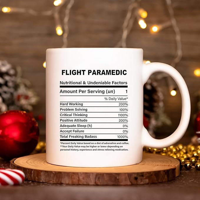 Funny Gift for Flight Paramedic, Flight Paramedic Nutrition Mug, Best Flight Paramedic Gift Ideas, Graduation, Funny Flight Paramedic Birthday Mug