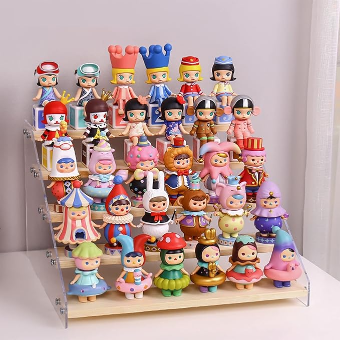MSUIINT Spice Rack Organizer for Cabinet & Countertop - 30 cm Seasoning Organizer Spice Shelf and Kitchen Cabinet Storage - Space Saving Wooden Display Risers Holder Showcase Fixtures Jewelry (4 Tier)