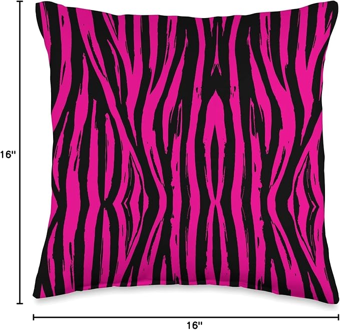 Pink Zebra Pattern Print Wild Life Safari Animal Throw Pillow