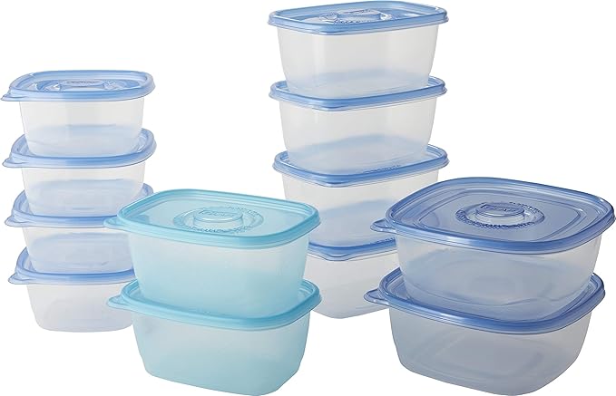 GladWare Food Storage Containers, Family Variety Pack, 24 Piece Set | with Glad Lock Tight Seal, BPA Free Containers and Lids in a Variety of Sizes to Hold and Store Food