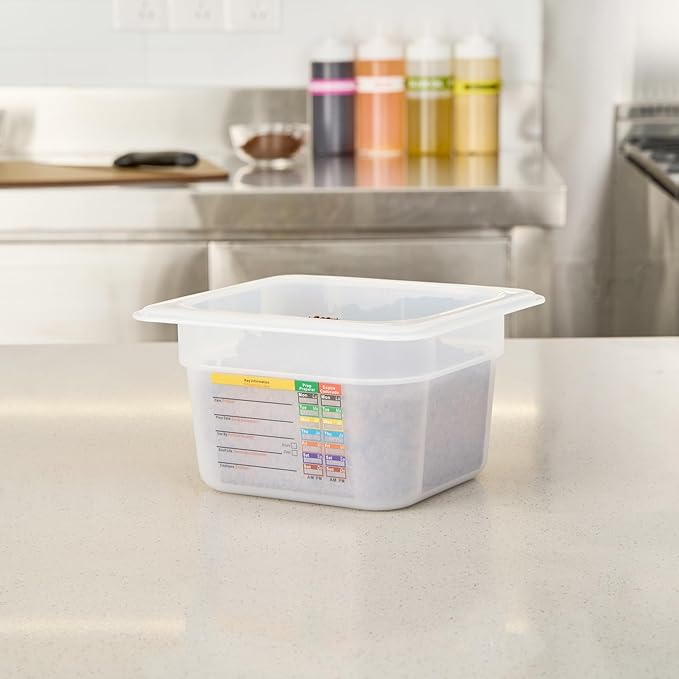 Restaurantware Food Storage Container 10 Pack of 6.8 x 4.2 x 3.9 Inches Plastic Stackable Storage Box White Reusable Label Container Dishwasher Safe For Restaurants And Kitchens