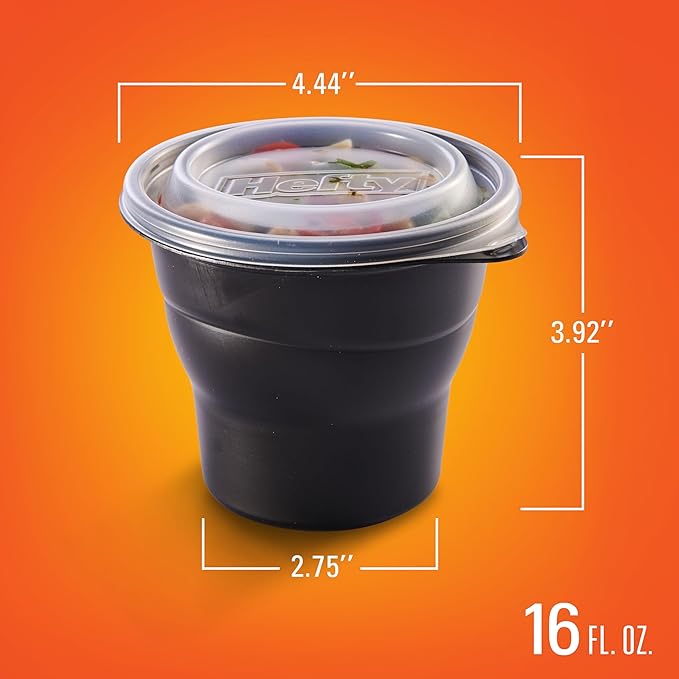Hefty Multi-Purpose Cups, Reusable Containers with Lids, 16 Ounce Capacity, 4 Count (Pack of 2)