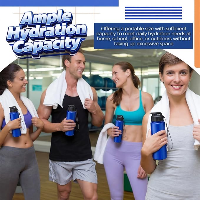 Mifoci 20 Pieces Water Bottle Bulk 17 oz Plastic Water Bottles Bulk Gym Sports Adults Reusable Large Bottles with Leak Proof Flip Top for Party Outdoor (Solid Blue)