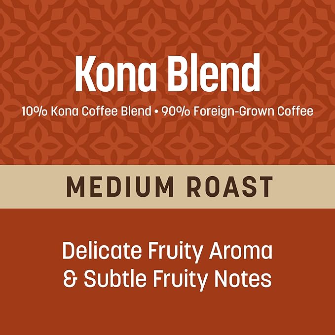 Don Francisco's Kona Blend Whole Bean Coffee, Medium Roast – 100% Arabica Coffee, 18 oz Bag