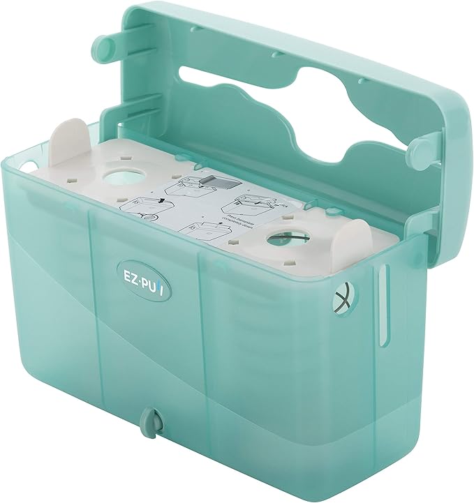 EZbrnd Countertop SLIMFOLD Hand Towel Dispenser for Kitchen/Bathroom/Office/RV/Airbnb, Guest Towel Holder, Turquoise