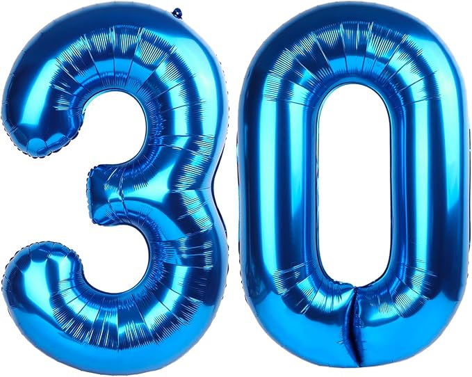 30Th Birthday Decorations For Her Him, Dark Blue Number 30 Balloons for 30 Birthday Decor, Happy 30th Party Photo Prop for Wedding Anniversaries Event Supplies
