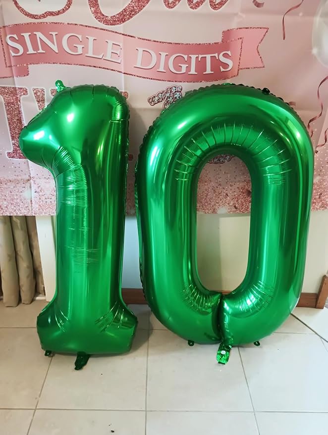 15 Balloons Number, 15th Birthday Decorations for Girls Boys, 51st Dark Green Birthday Party Decorations 40 In Balloons for Wedding, Celebration Party, Graduations