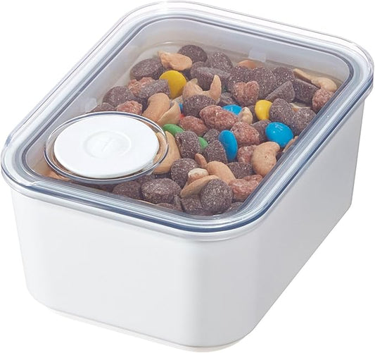 iDesign Recycled Plastic Small Dry Goods Kitchen Canister with Airtight Lid – 6.34" L x 4.79” W x 2.97” H, White