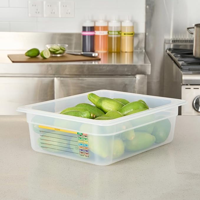 Restaurantware Food Storage Container 10 Pack of 12.7 x 10.3 x 3.9 Inches Plastic Stackable Storage Box White Reusable Label Container Dishwasher Safe For Restaurants And Kitchens