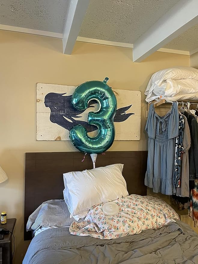 Number 6 Balloon 40 Inch, 6 7 Six Seven Birthday Decorations, 6th Birthday Balloon for Boy Girl, Blue-green 16 60 61 65 Numbers Balloons Graduations Anniversary Supplies