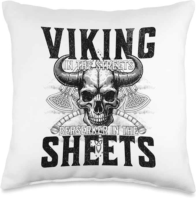 Funny Dad Viking Men Saying Berserker In The Sheets Celtic Throw Pillow
