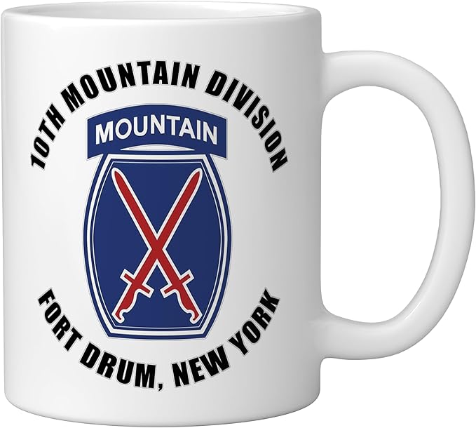 10th Mountain Division Fort Drum New York Veteran Ceramic Mug, White
